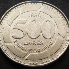 Moneda 500 LIVRE(S) - LIBAN, anul 1996 * cod 3726