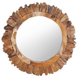 vidaXL Oglindă de perete, 60 cm, tec, rotund 288804