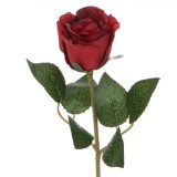 Floare Artificială, Trandafir, Tulpină Scurtă, Culoare Roșu, &Icirc;nălțime 30 cm, Material Plastic, Oem