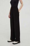 Marc O&#039;Polo pantaloni femei, culoarea negru, lat, high waist