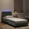 Gossi cadru de pat cu lumini led, gri deschis, 90x200 cm, catifea