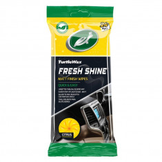 Servetele curatare Interior Mat - Turtle Wax Fresh Shine Matt pentru curatarea plasticului interior - Pachet de 24 Bucati