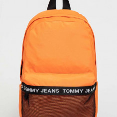 Tommy Jeans rucsac barbati, culoarea portocaliu, mare, cu imprimeu