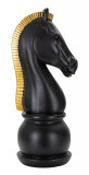 Cumpara ieftin Statueta decorativa / Piesa de sah Cal, Black Horse, Mauro Ferretti, &Oslash;18.5 x 50 cm, polirasina, negru/auriu
