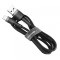 Cablu Date si Incarcare USB-A - Lightning Baseus Cafule, 18W, 2m, Gri CALKLF-CG1