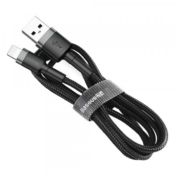 Cablu Date si Incarcare USB-A - Lightning Baseus Cafule, 18W, 2m, Gri CALKLF-CG1