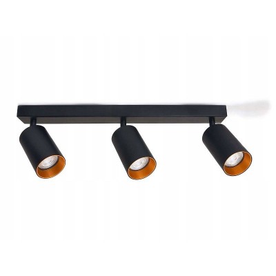 Aplica LED, 3 becuri GU10, IP20, abajururi rabatabile 90 grade, rotatie 350 grade, Eris Gold foto