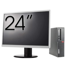 Pachet Calculator Second Hand LENOVO ThinkCentre M910s SFF, Intel Core i3-6100 3.70GHz, 8GB DDR4, 500GB HDD + Monitor 24&amp;quot; NewTechnology Media