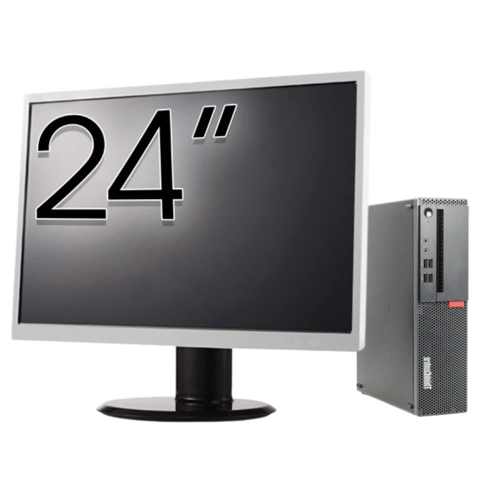 Pachet Calculator Second Hand LENOVO ThinkCentre M910s SFF, Intel Core i5-7500 3.40GHz, 16GB DDR4, 512GB SSD + Monitor 24&amp;quot; NewTechnology Media