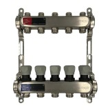 Distribuitor Inox 1" Roval Tur-Retur cu 5, 6, 7, 8, 9, 10, 11 si 12 Circuite Pentru Radiatoare Calorifere