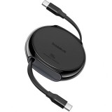 Cablu Date si Incarcare USB-C - USB-C Baseus Pathfinder Series Retractable, 100W, 1m, Negru P10368400111-00