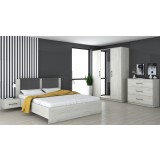 Dormitor Vera Ro, 164x56x205 cm, Stejar Alb k001