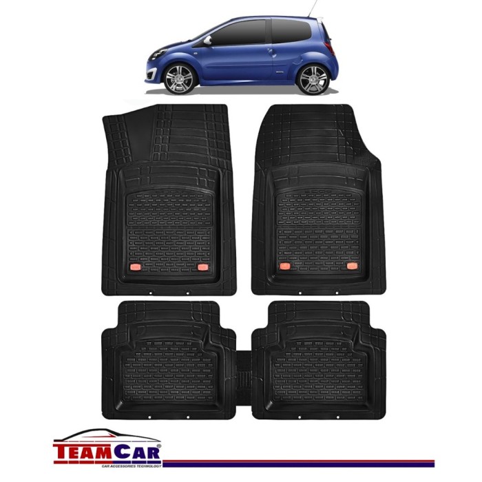 Covorase Auto TeamCar&reg; Tip Tavita Compatibile Renault Twingo II (2007-2014) Negru Material Rezistent