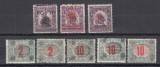 ROMANIA 1919 BANAT EMISIUNEA TIMISOARA TIMBRE PORTO EROARE SUPRATIPAR ROSU+NEGRU