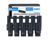 Set chei tubulare de impact 1/2" 10-24mm, Cr-Mo, 11 bucati, Geko G10508