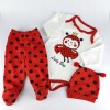 Set Compleu Bumbac Copii (Body, Pantaloni, Caciulita) - Marime 62, Model Bondar, Fabricat UE