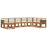 vidaXL Set de canapele de exterior 8 pcs natural Lemn Solid de Acacia 3385445