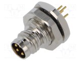 Conector M8 LUTRONIC tată 48V 4A 4 pini IP67 THT