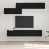 vidaXL Set comodă TV 7 pcs Stejar negru 60 x 30 x 30 cm Lemn compozit