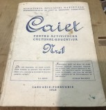 U, Carte Regalista . Caiet pentru activitatea culturala