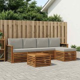 vidaXL Set de canapele de exterior 6 pcs Natural și gri deschis 3384257