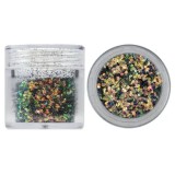 Hexagoane &icirc;n pulbere de sclipici, 1mm - verde &icirc;nchis, 10g