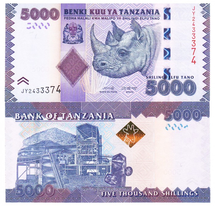 Tanzania 5 000 5000 Shilingi 2020 P-43 UNC