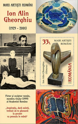 ROMANIA 2024 MARI ARTISTI ROMANI- ION ALIN GHEORGHIU colita LP.2450a MNH** foto