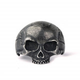 Inel otel inoxidabil Craniu Gun Metal (Marime inele - EU: 80 - diametru 25.9 mm)