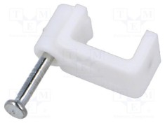 Element de susținere natural pentru cablu plat 100 buc TIE10 cu cui