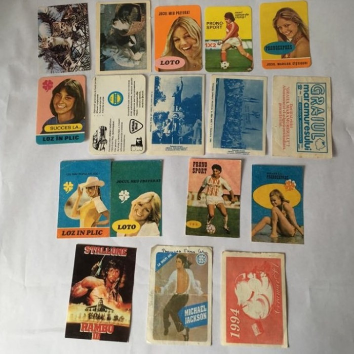 Lot 17 calendare de buzunar anii 1989-1984, colectie, vintage