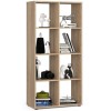 Biblioteca, placa laminata, 8 rafturi, stejar, 70.5x33x144 cm, Quad, Akord