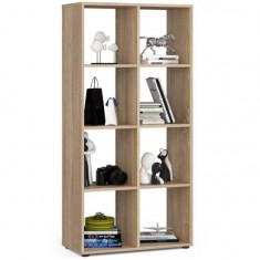 Biblioteca, placa laminata, 8 rafturi, stejar, 70.5x33x144 cm, Quad GartenVIP DiyLine