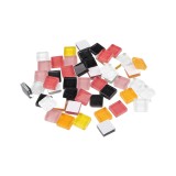 Set 35 pietre decorative de mozaic din sticla Crisalida, 10 x 10 mm, Negru si roz