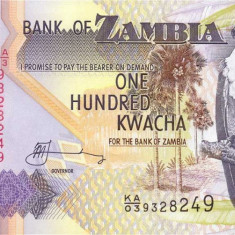 ZAMBIA █ bancnota █ 100 Kwacha █ 2010 █ P-38i █ UNC █ necirculata