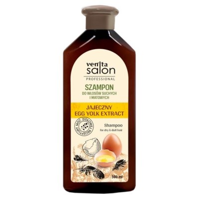 Sampon Herbal, cu Extract de Galbenus de Ou, Salon Professional, pentru par uscat si tern, Venita, 500ml foto