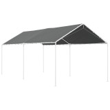 Outsunny Acoperiș Carport 10 x 20 ft, Husă de Schimb Rezistentă la UV cu Corzi Elastice, Gri &Icirc;nchis | Aosom Romania
