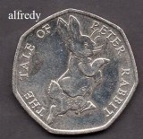 Anglia Marea Britanie 2017 50 Pence, Comemorativa, Peter Rabbit, Europa