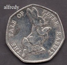Anglia Marea Britanie 2017 50 Pence, Comemorativa, Peter Rabbit