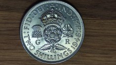R10 Anglia Marea Britanie -bijuterie argint- 1 florin / 2 shillings 1946 -UNC PROOF
