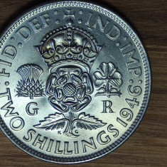 Anglia Marea Britanie -bijuterie argint- 1 florin / 2 shillings 1946 -UNC PROOF