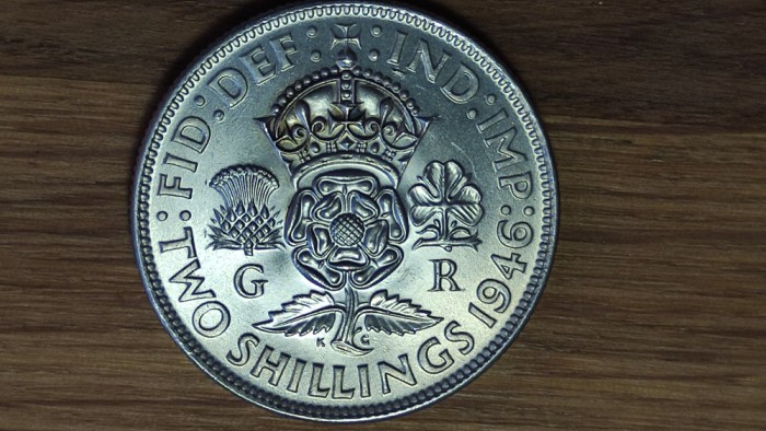 R10 Anglia Marea Britanie -bijuterie argint- 1 florin / 2 shillings 1946 -UNC PROOF