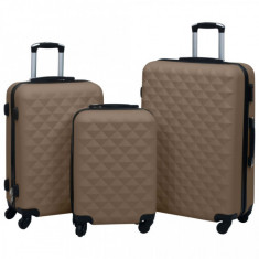 Set de valize cu carcasa rigida 3 piese maro ABS foto