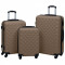 Set de valize cu carcasa rigida 3 piese maro ABS