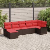 vidaXL Set de canapele pentru grădină 7 pcs Bej poliratan 3354123