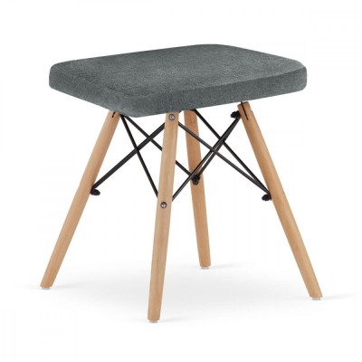 Scaun stil scandinav, Artool, Werk, fara spatar, stofa, lemn, gri, 42.5x40.5x45.5 cm foto