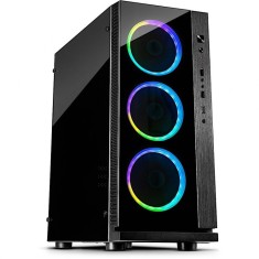 Carcasa desktop Inter-Tech W-III RGB , Middle Tower , Recomandat gaming , Negru foto