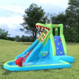 Tobogan Acvatic Gonflabil Happy Hop cu Piscină, 356x300x230 cm, PVC, Multicolor, Copii 3-10 Ani