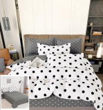 Cumpara ieftin Lenjerie Pat Bumbac 4 Piese Alb/Gri Elena - Husa pilota 200x230, Cearceaf 240x250, Fete perna 55x75 si 70x70 cm