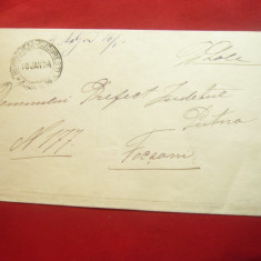 Plic circulat oficial Bucuresti- Focsani 1894